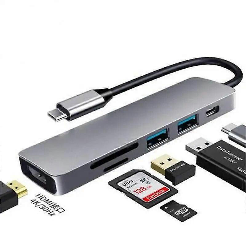 USB Type C HUB USB C To HDMI compatible RJ45 SD Reader PD 100W Charger USB 3.0 HUB For MacBook Pro Dock Station Splitter
