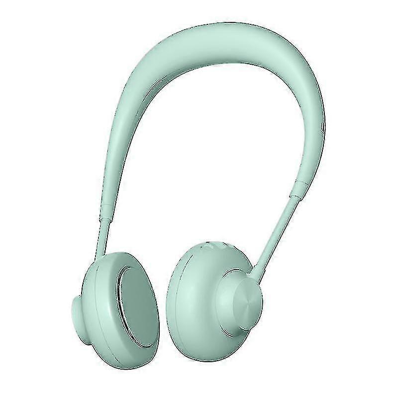 مروحة رقبة محمولة معلقة مروحة رقبة بلا أوراق مروحة كسول مروحة USB مروحة كهربائية (أخضر)