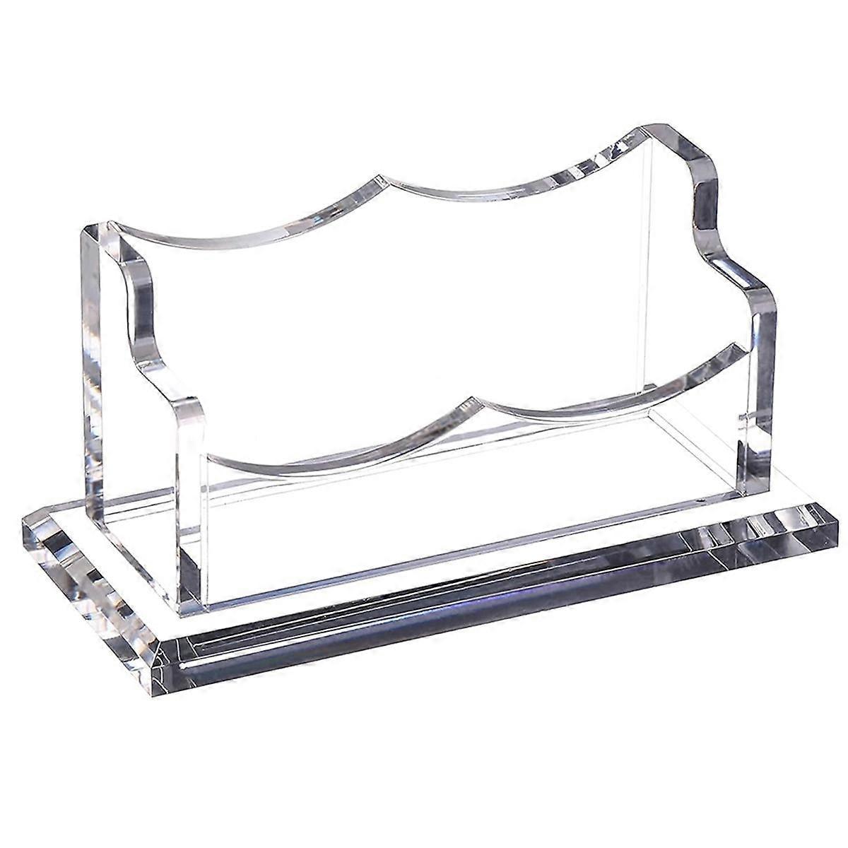 Clear Horizontal Business Card Holder Stand for Desk, Acrylic Desktop Display Name Cards Holders Or