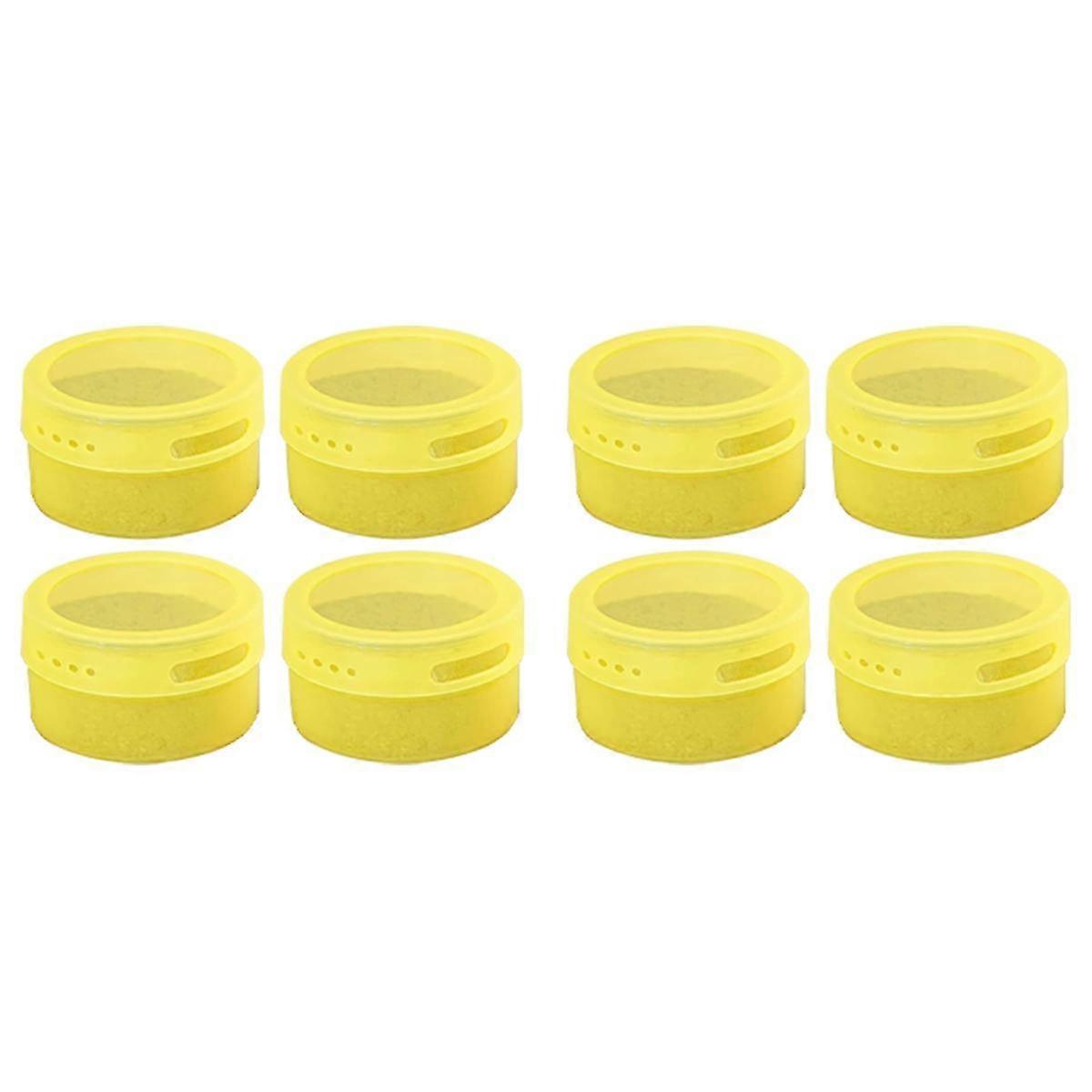 Magnetic Spice Tins for Magnetic Magnet for Refrigerator,Spice Container Storage Box with Lid Transparent Yellow