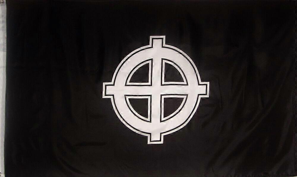 CELTIC CROSS FLAG - BLACK AND WHITE - 3' X 5' PRINTED POLYESTER 100D