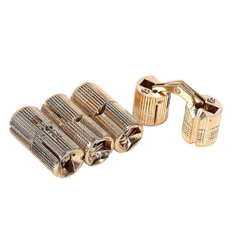 4pcs Copper Cabinet Door Concealed Barrel Hinge For Worktops Diy Project 10mm