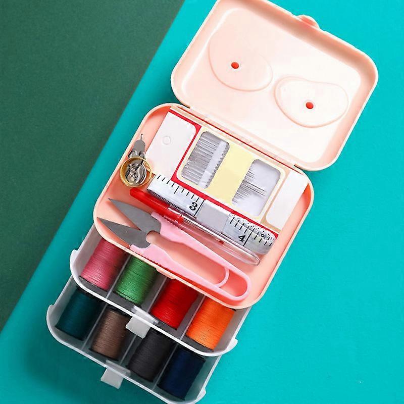 3-Layer Sewing Supplies Storage Box Drawer Type Sewing Tools Organizer with Needle Glue Holder