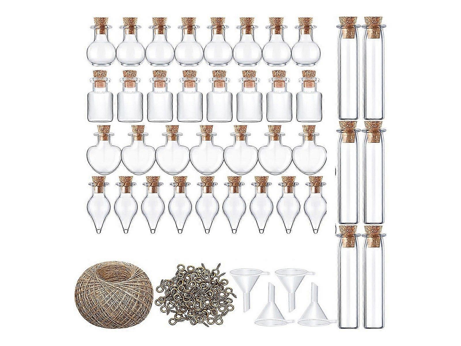 50Pcs Mini Jars with Cork Stopper DIY Tiny Wishing Bottles Message Bottle Set 1