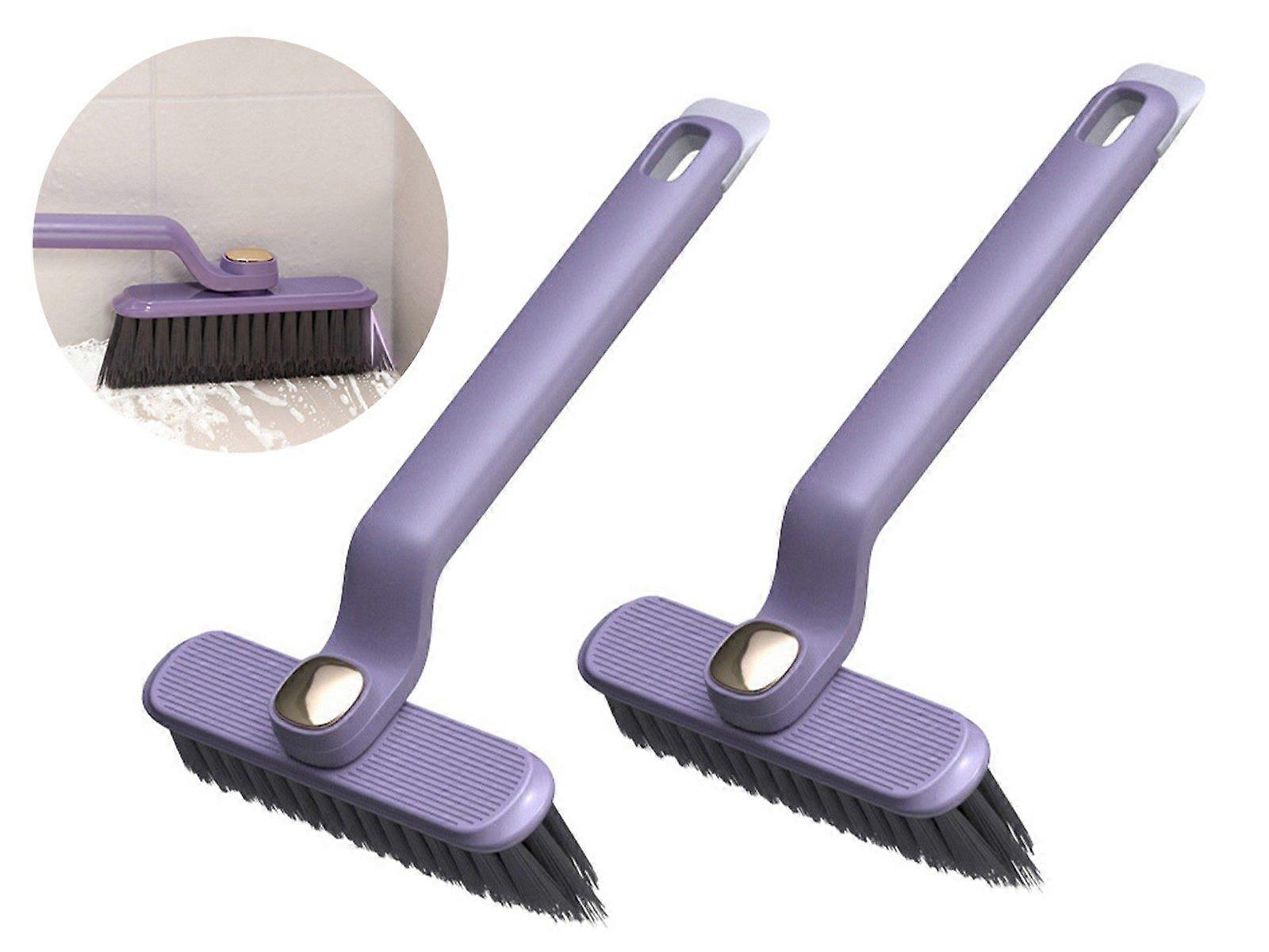 2Pcs Multi-Function Rotating Crevice Cleaning Brush Groove Gap Brush - Purple