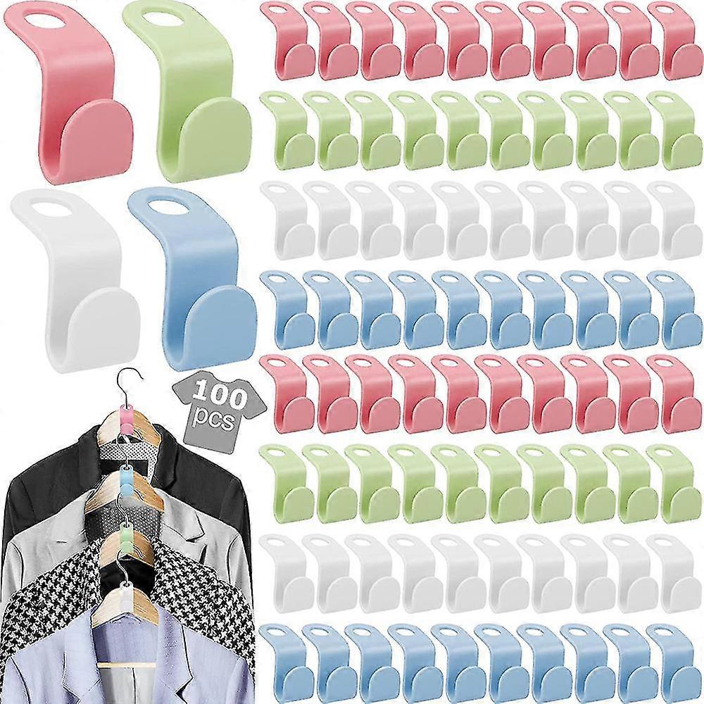 100pcs Clothes Hanger Connector Hooks, Cascading Hanger Hooks, Extender Clips Cascading Clothes Hangers