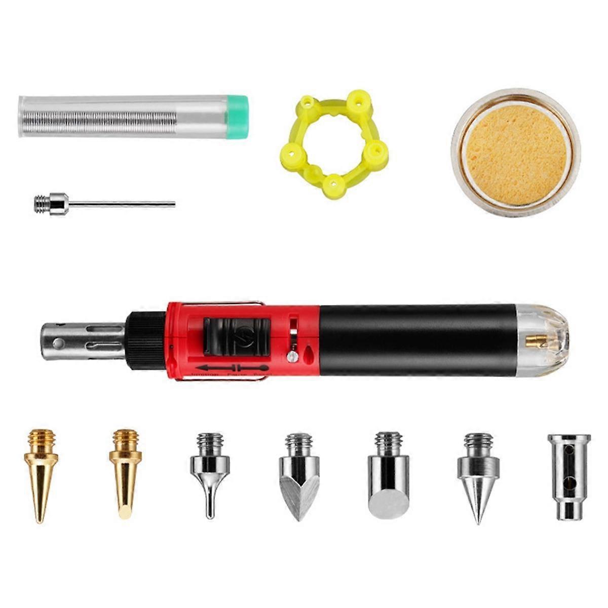 Cordless Gas Soldering Iron Heat Blower Torch Self- Instant Start Adjustable Flame Control Welding