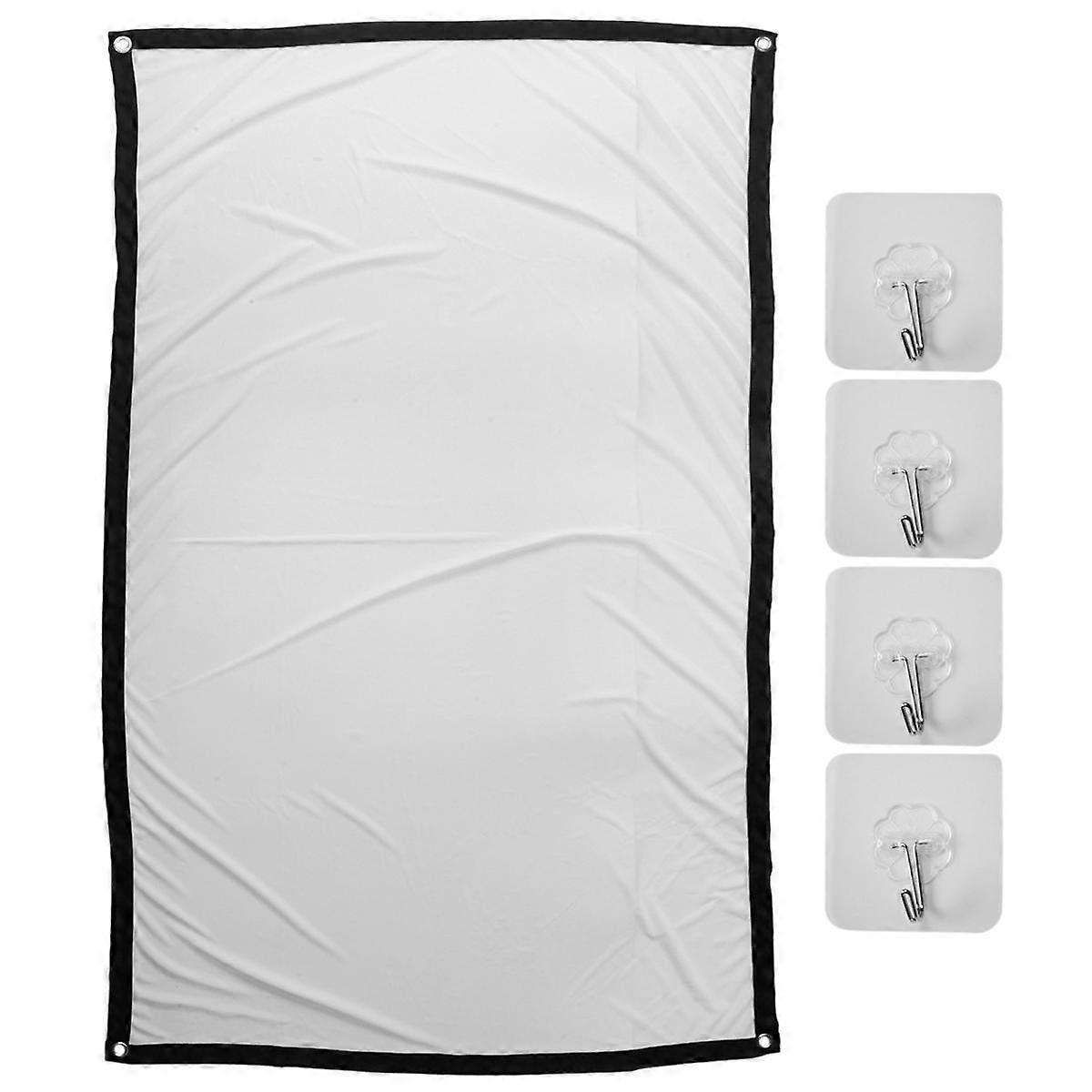 Tela portátil do projetor 60/72/84/100/120 polegadas para Home Theater ao ar livre HD branco dobrável anti-vinco (60 polegadas)