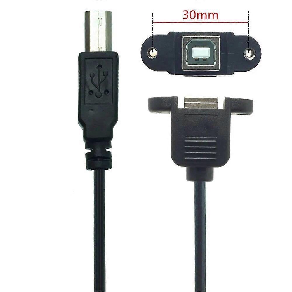 USB 2.0 Type B Han til Hun M/F forlænger Datakabel Panelmontering til printerledning med skruehul 30cm 50cm