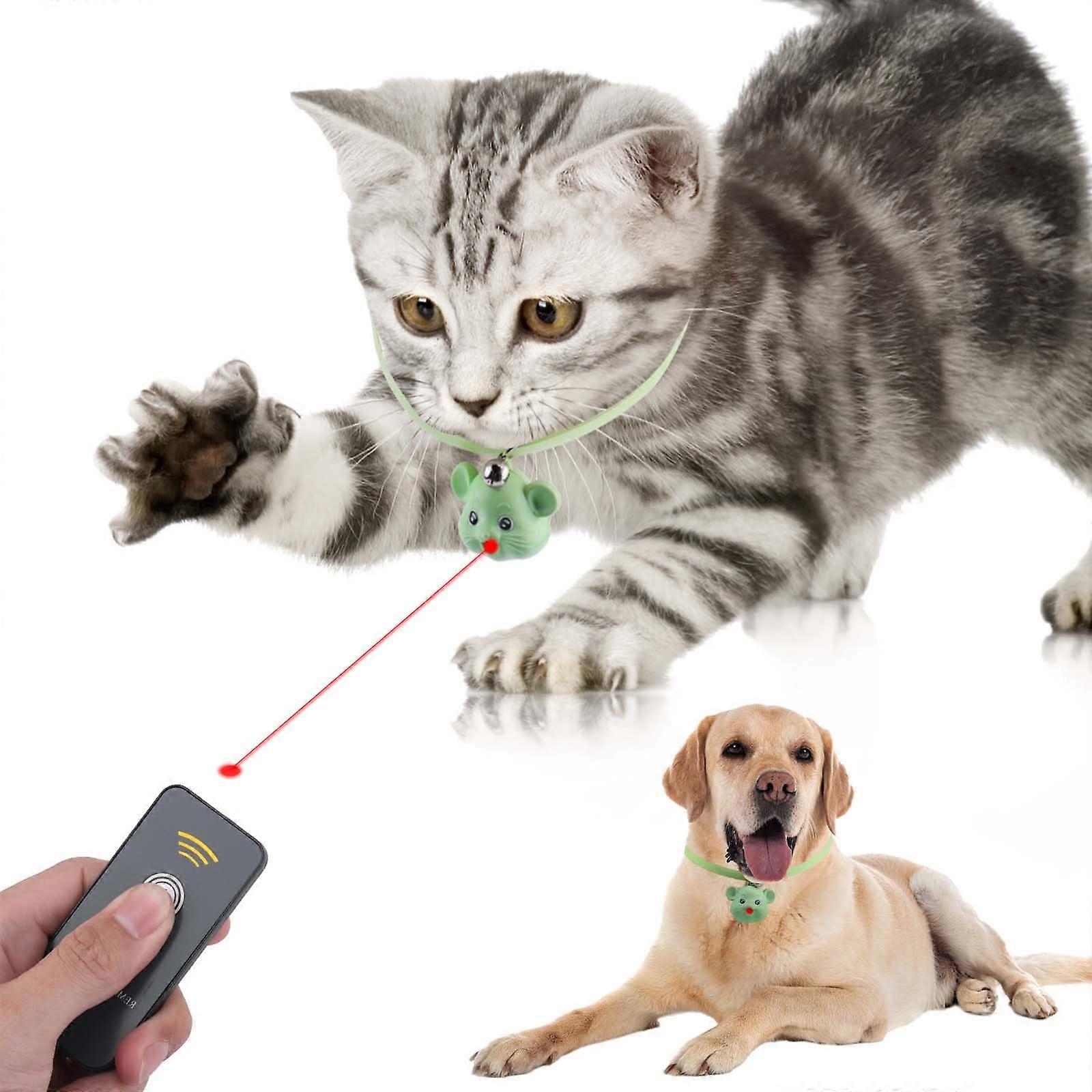 2 in 1 Cat Collar Toys with LED Lights, Remote Control Cat Toy with Bell, Interactive Cat Toys for Indoor Cats, Toys for Cat Dog 2024 New