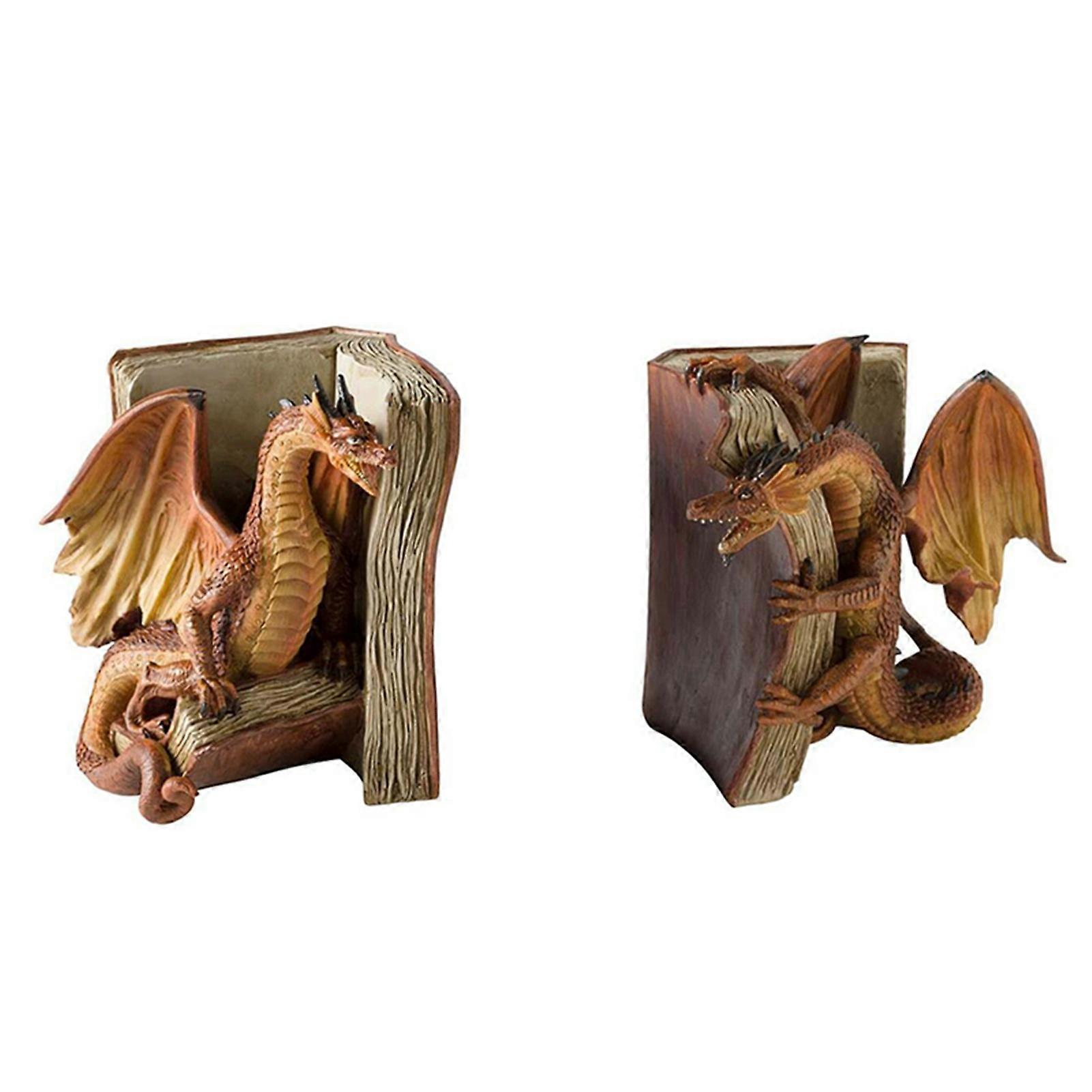 Combaterea Dragon Bookends Resin decorative Bookend Statui Desktop Ornament
