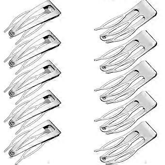 24 Pieces Double Grip Hair Clips Metal Snap Hair Clips Women Hair Barrettes For Hair Making, Salon Supplies (silver)