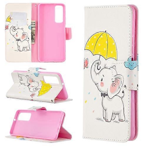 For Huawei P Smart 2021 / Y7a Colored Drawing Pattern Horizontal Flip Leather Phone Case