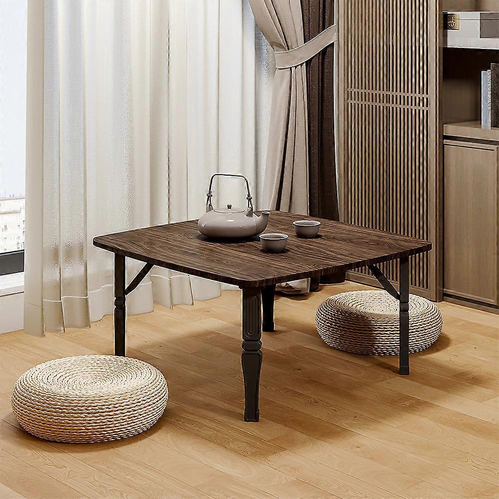 Coffee Table Square 70cm Laptop Desk Rustic Wooden Folding Coffee Table Brown