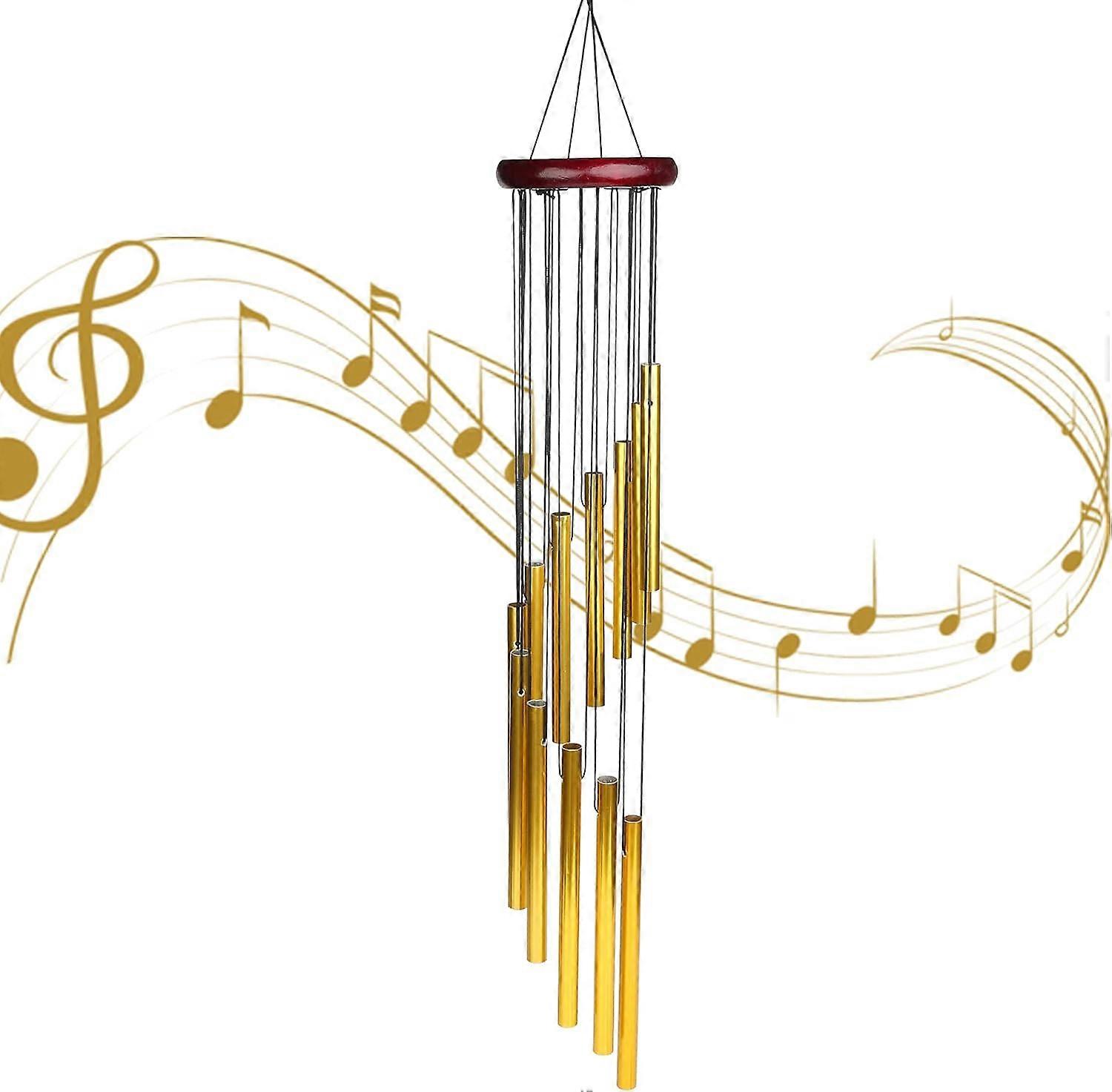 Wind Chimes Garden Wind Chime with 12 Aluminum Tubes Wind Chimes Outdoor with S Hook Stepped Wind Chimes for Garden, Balcony