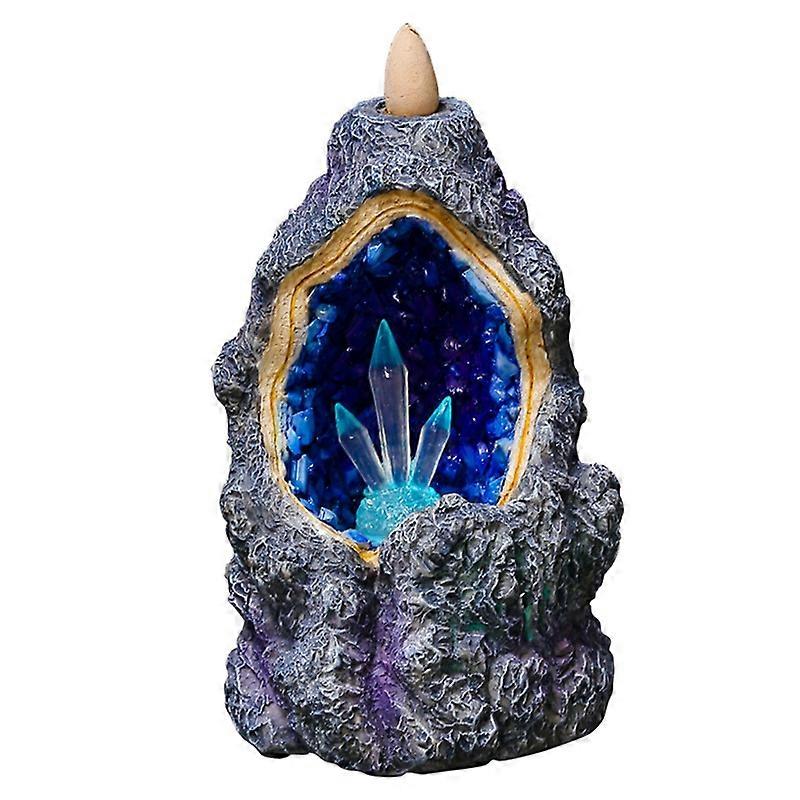 Incense Burner Delicate Decorative Resin Easy Use Censer Holder with Colorful Light for Decorating KAESI