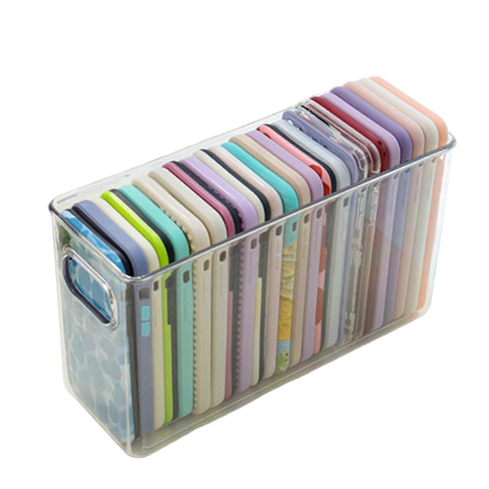 Storage Box Large Capacity Transparent Desktop Mobile Phone Case Container Household Supplies KAESI