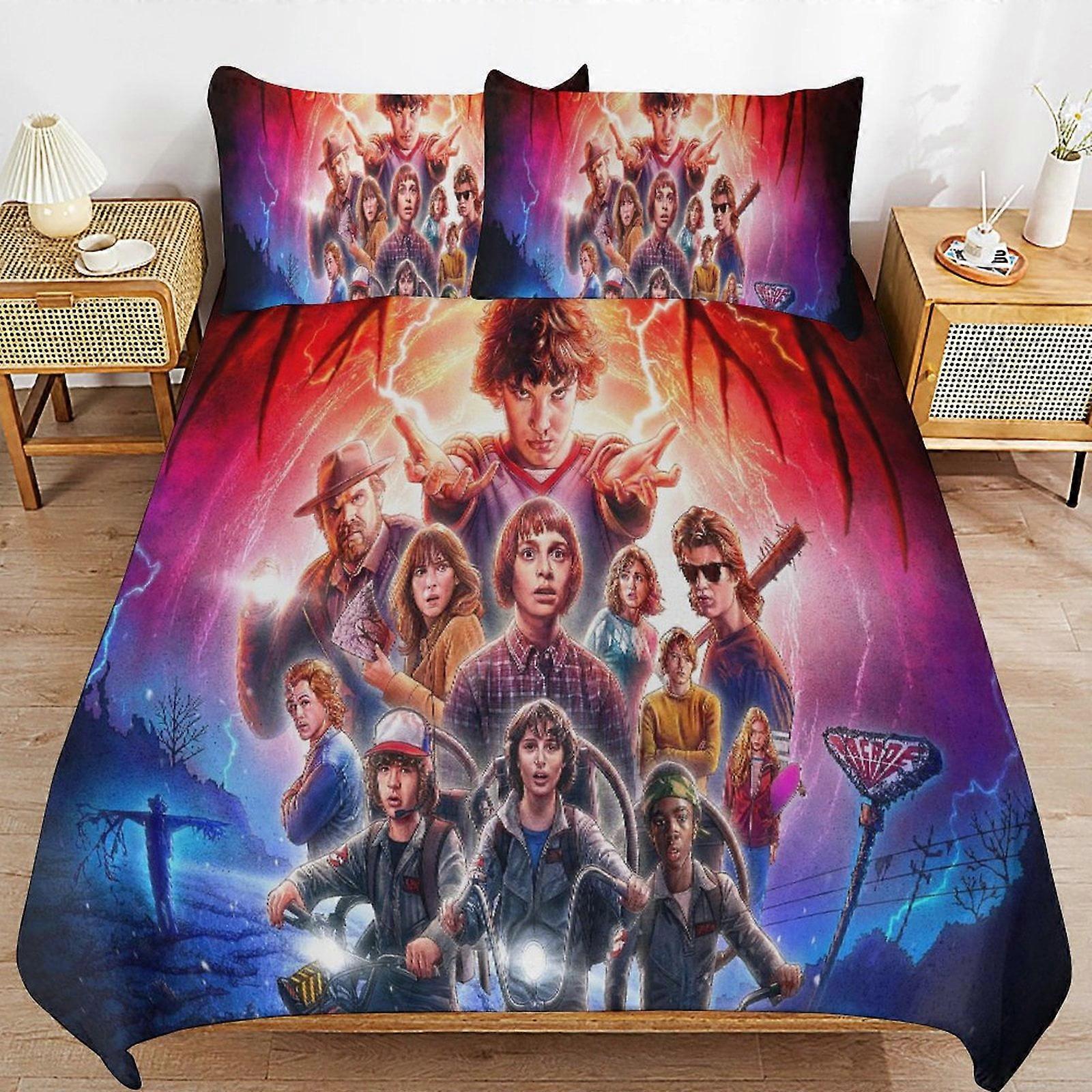v4691 Sábanas Ropa de cama Stranger-Things piezas Juego de