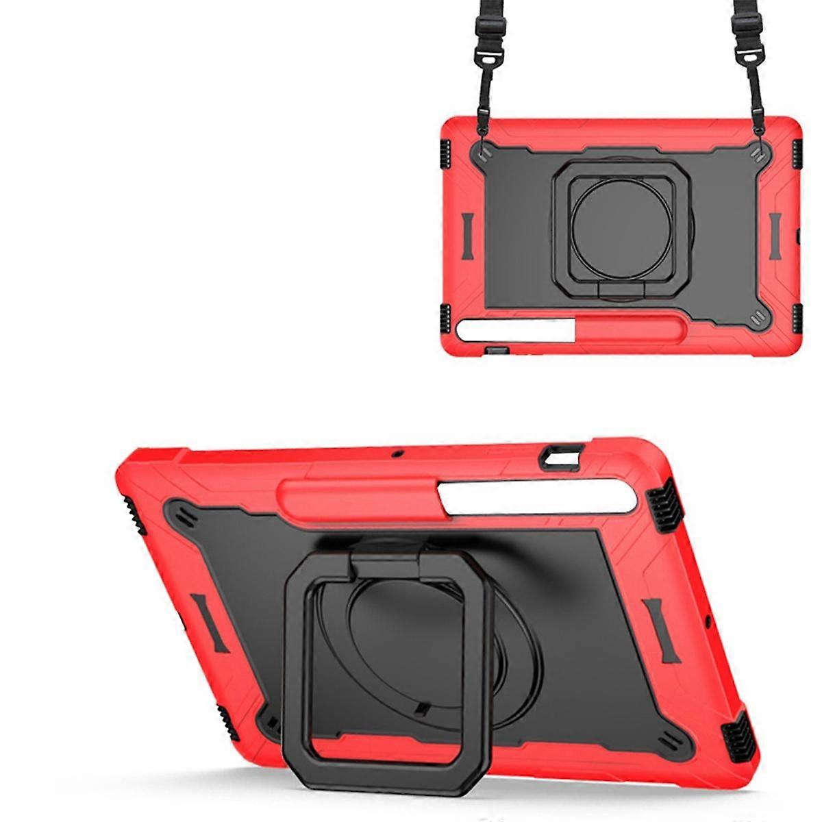 Case Tab S7 FE 12.4Inch Bracket Handle Shoulder Strap Shockproof Cover Red Black
