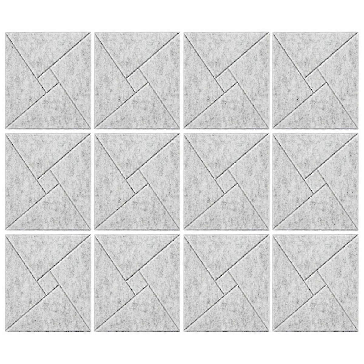 자체 접착식 12pcs 음향 패널, 12x12x0.4in 방음 폼 패널, 벽 용 흡음 타일 그레이