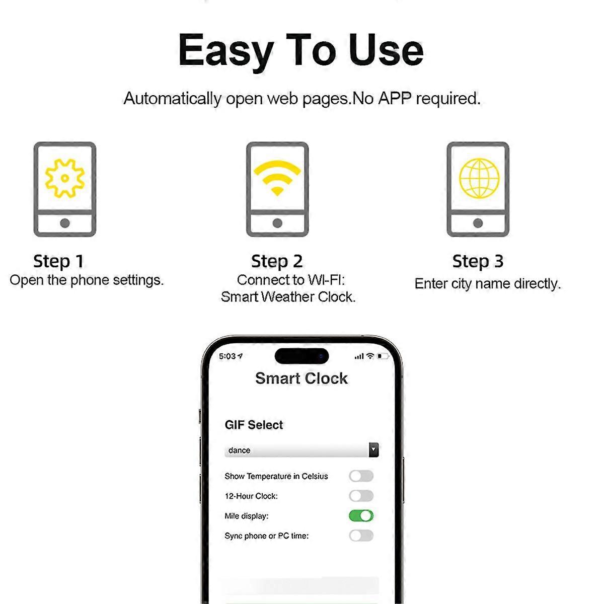 Smart WIFI Weather Station Clock DIY Cute GIF Animations Desktop Decoration Electronic Album Functi