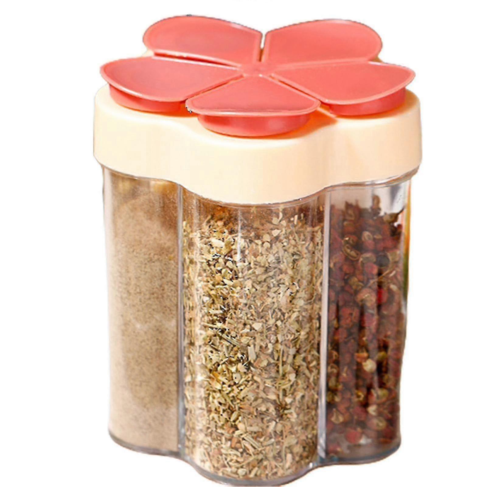 Combination Seasoning Jar With Lid 5 In 1 Transparent Spice Box Suit For Kitchen