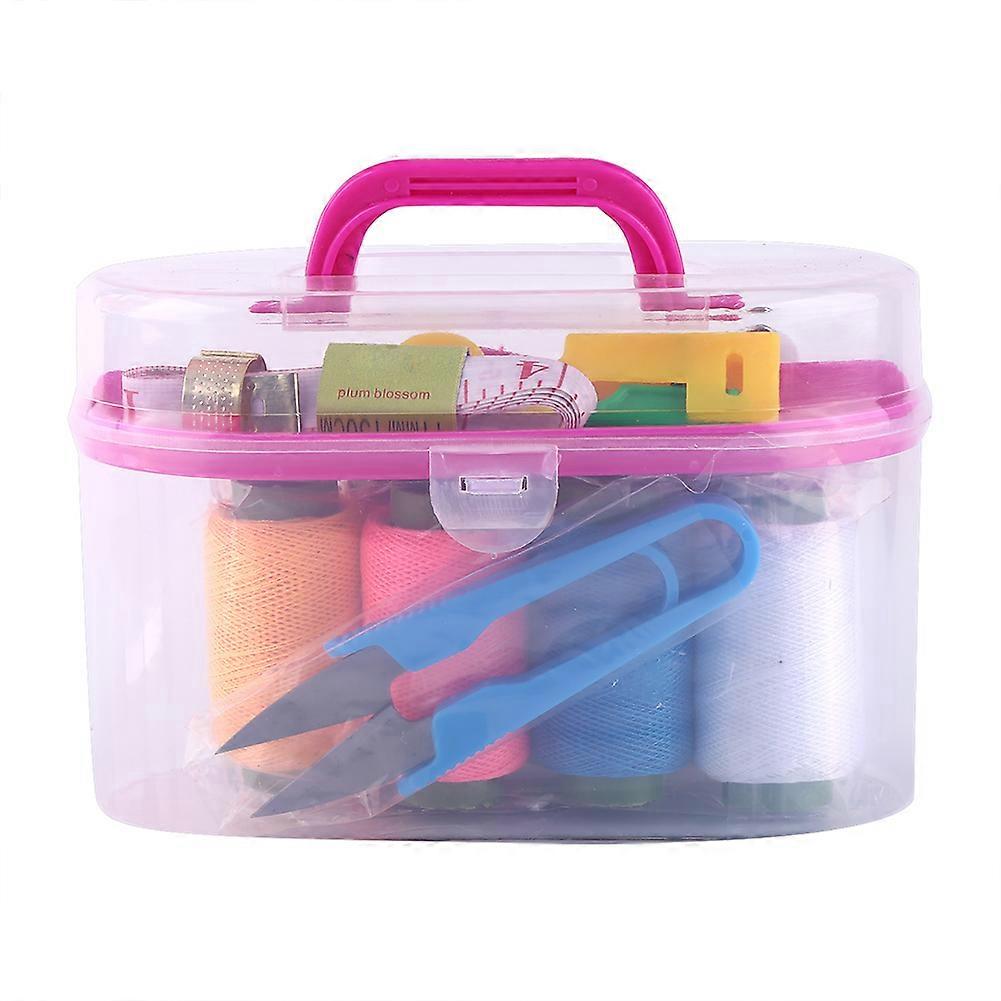 10pcs/box Large Sewing Box Threader Needle Tape Measure Scissor Thimble Kit Tool
