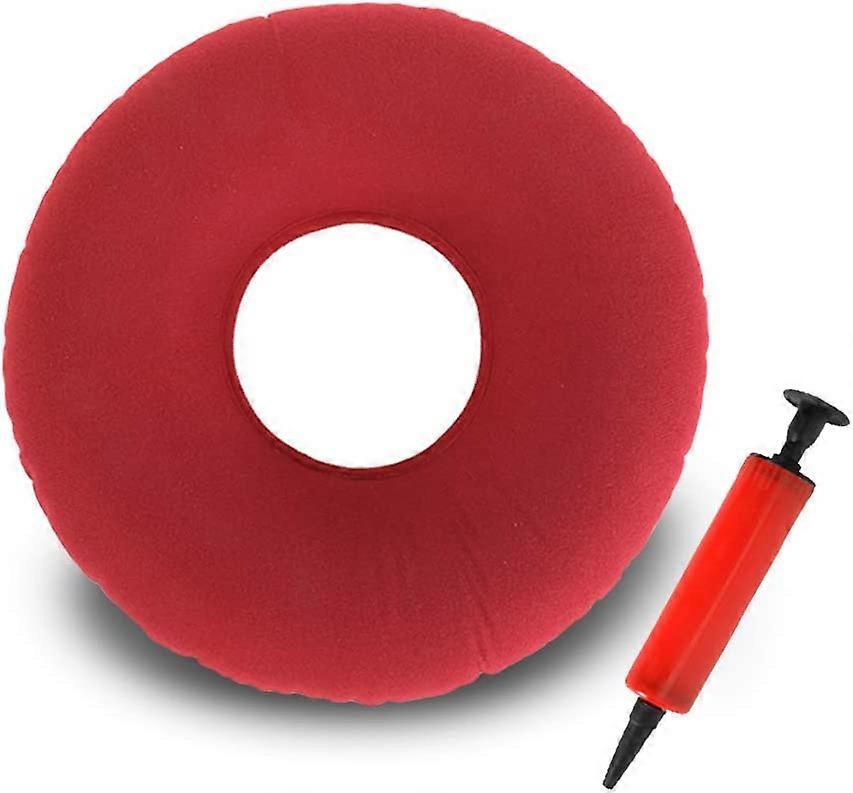 Inflatable Ring Cushion, Inflatable Seat Cushion, Inflatable Round Cushion, Hemorrhoids Cushion, Donut Cushion (Red)