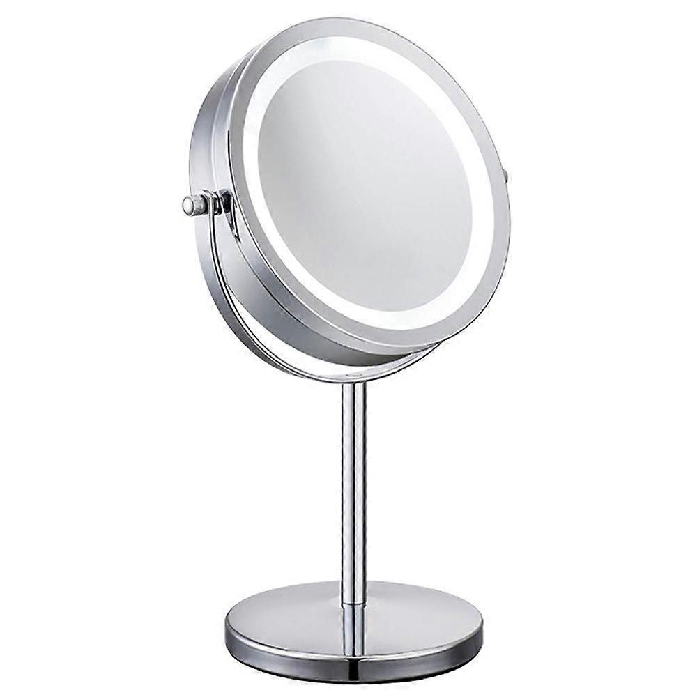 LED Makeup Mirror - Double-Sided Magnification with Adjustable Light