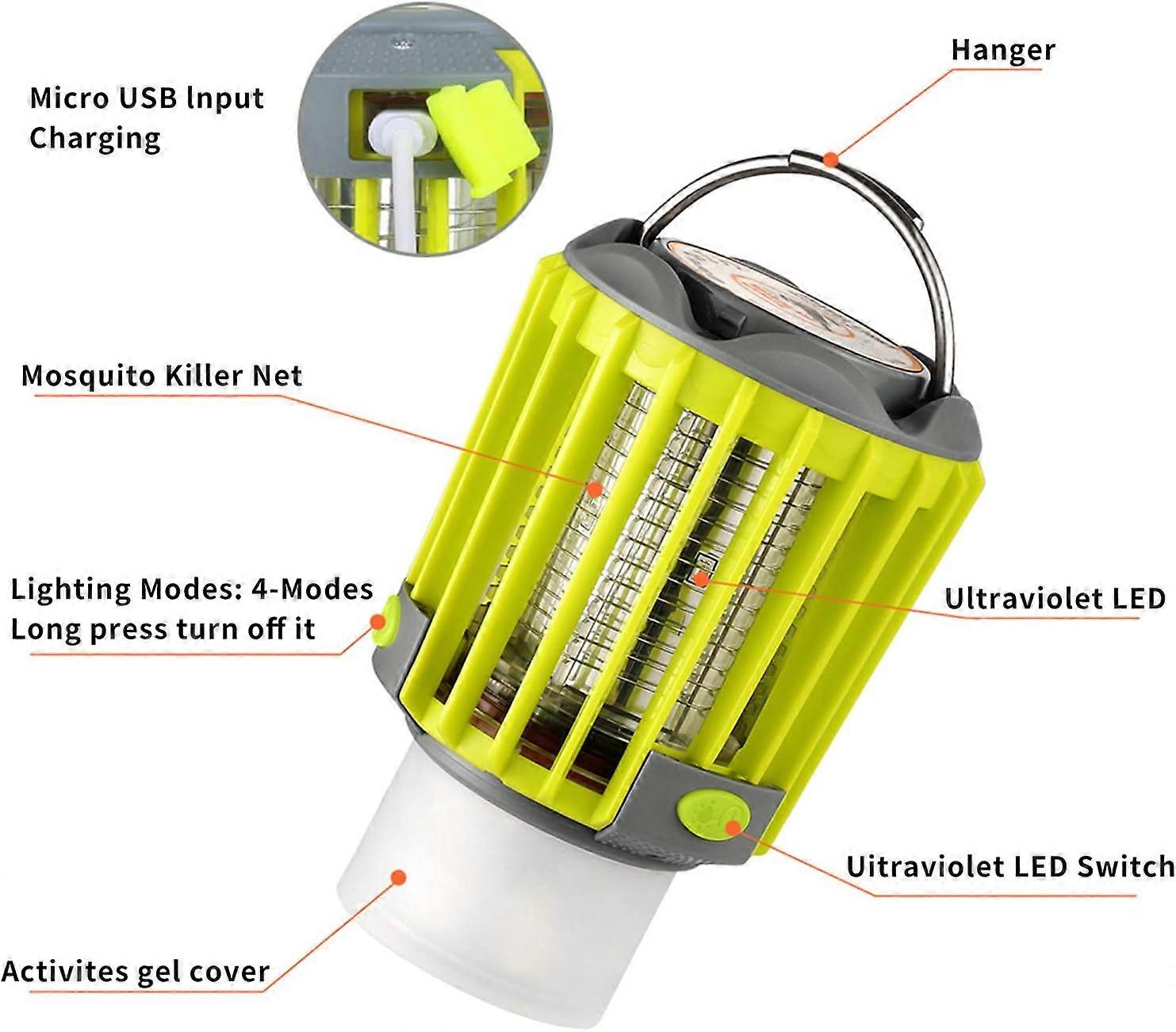 Ultra Bright Bug Zapper Portable Camping Lantern with LED Flashlight