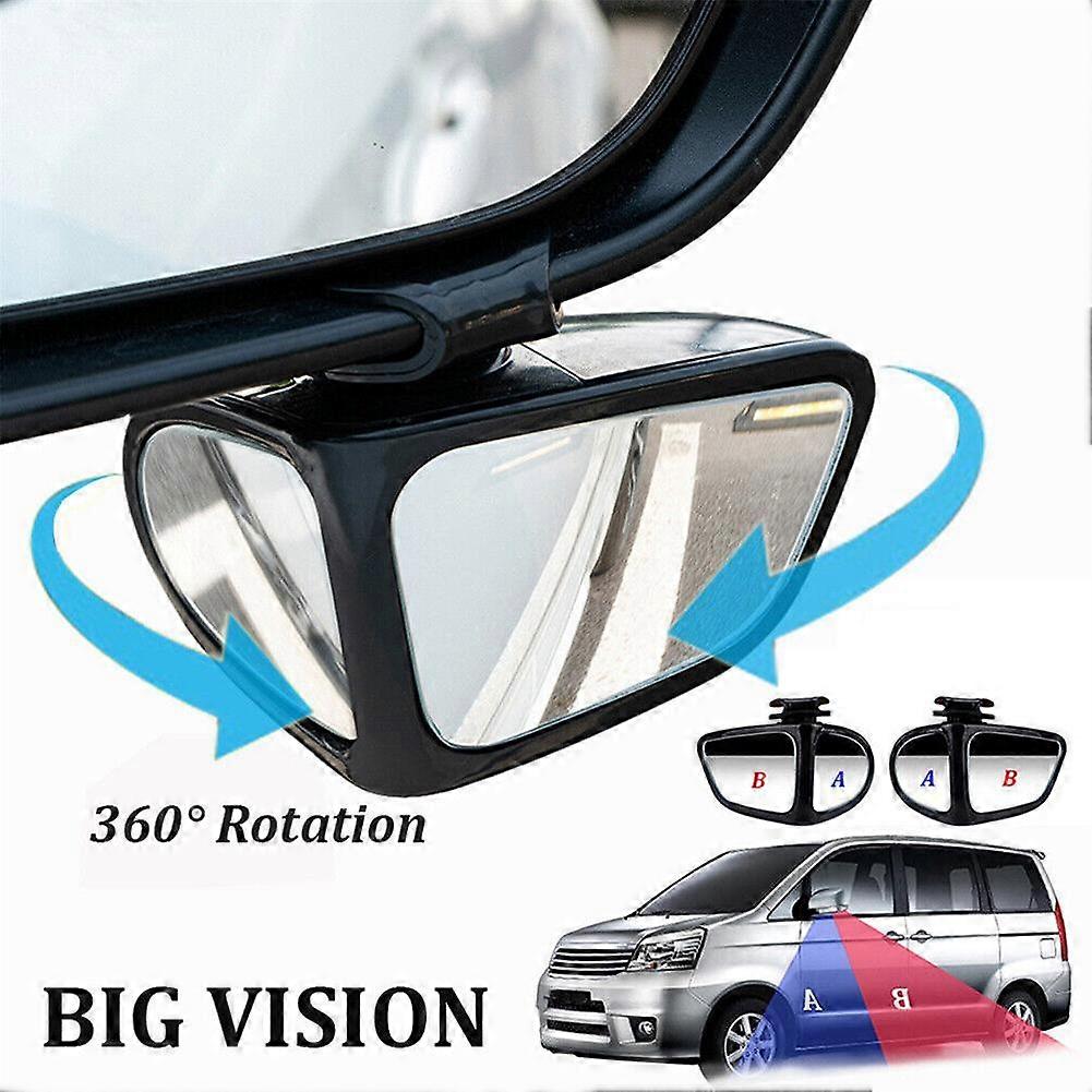 1 Pair Car Reversing Small Round Mirror Front Rear Wheel Wide-Angle Mirror Double-Sided Auxiliary Rearview 360 Degree Blind