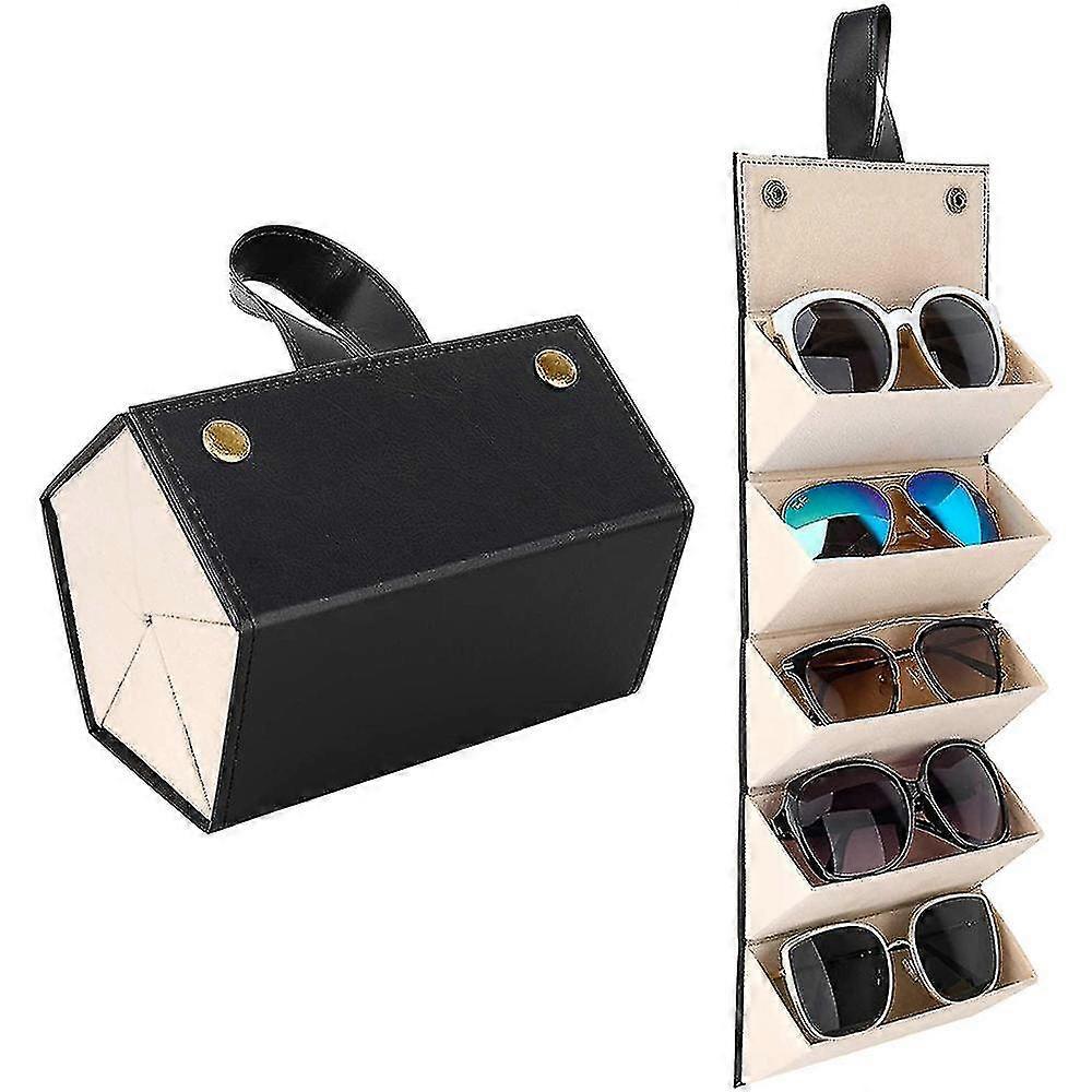 Sunglasses Organizer 5/6 Slots Travel Glasses Case Multiple Pairs Eyeglasses Storage Box Hanging Eyewear Holder