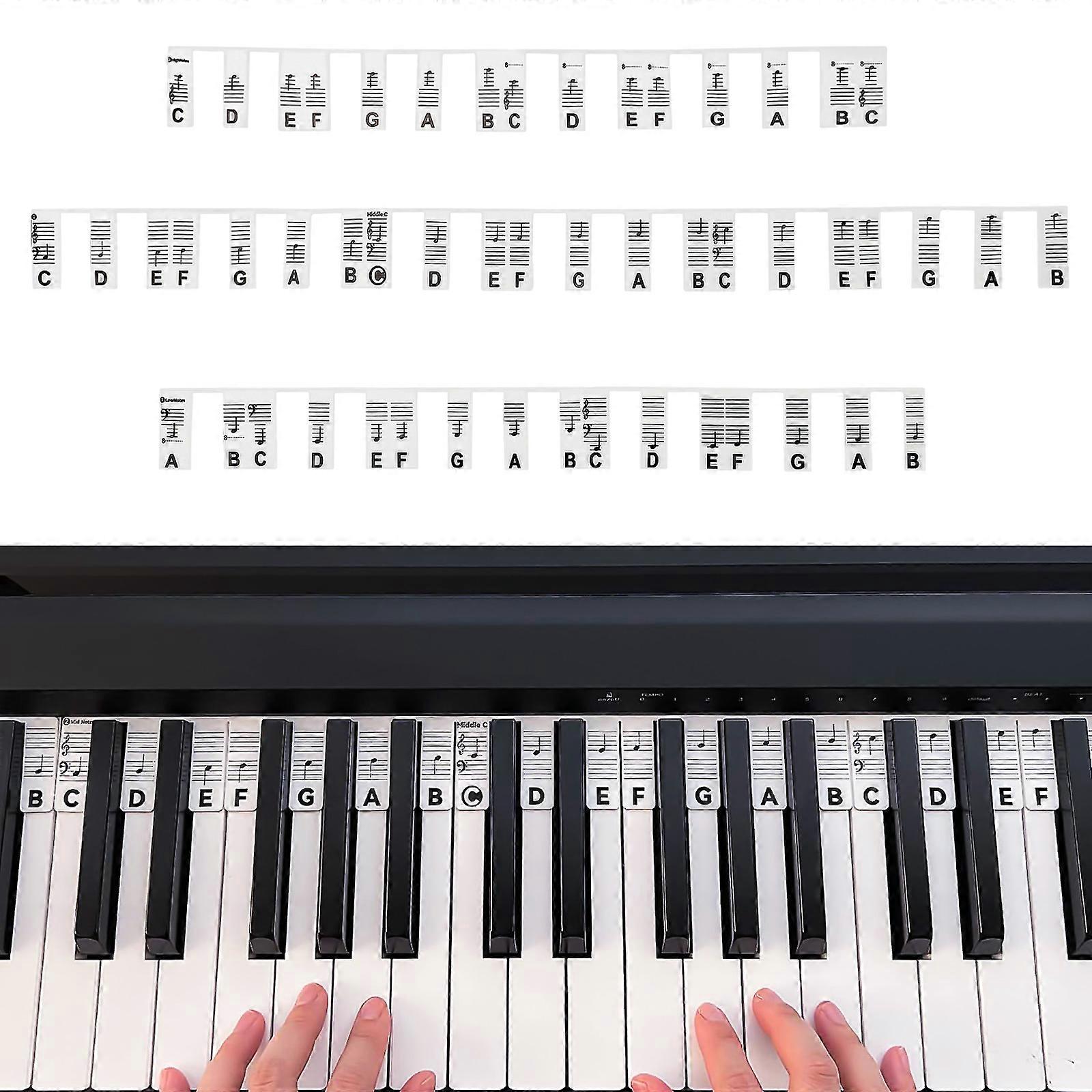 Piano Notes Guide 88 Keys Detachable Full Size Silicone for Beginners Gift