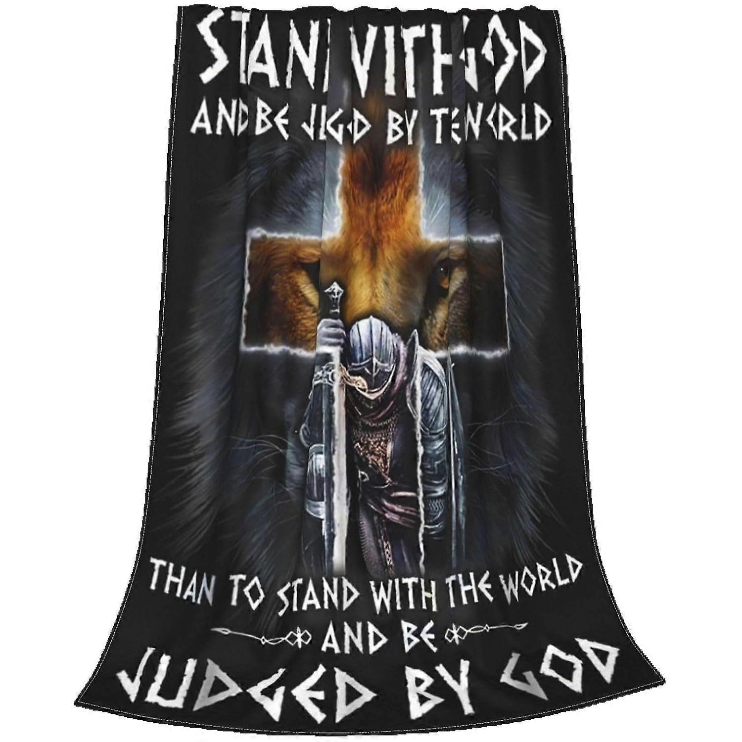 Knight Templar Crusader Warrior Blanket Motivational Templar Knights Decor Throw Blankets All Season Soft Cozy Plush Warm Flannel Bedding Blanket for 
