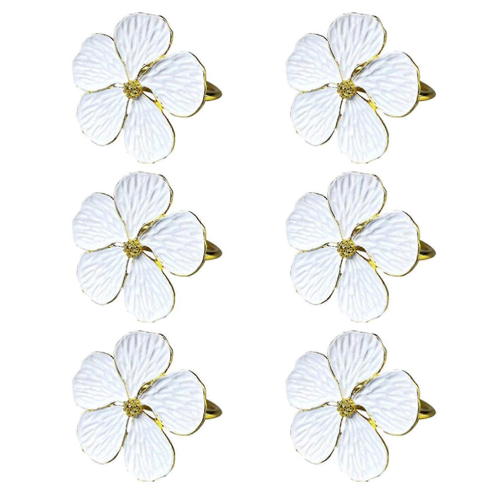 6pcs fiore tovagliolo anello, floreale tovagliolo fibbie portatovagliolo tavoli da pranzo impostazione decorazione per wedd