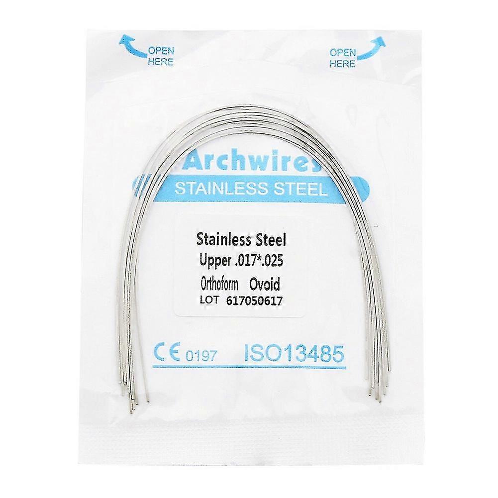 10 قطع تقويم الأسنان الفولاذ المقاوم للصدأ قوس الأسلاك مستطيلة أورثوفورم البيضاوي