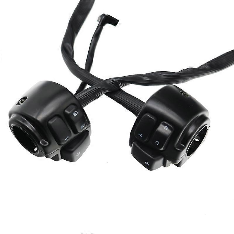 MoFlyeer 25mm Aluminum Motorcycle Handlebar Control Switches Kill Start Turn Signal Switch Button With Wiring Harness
