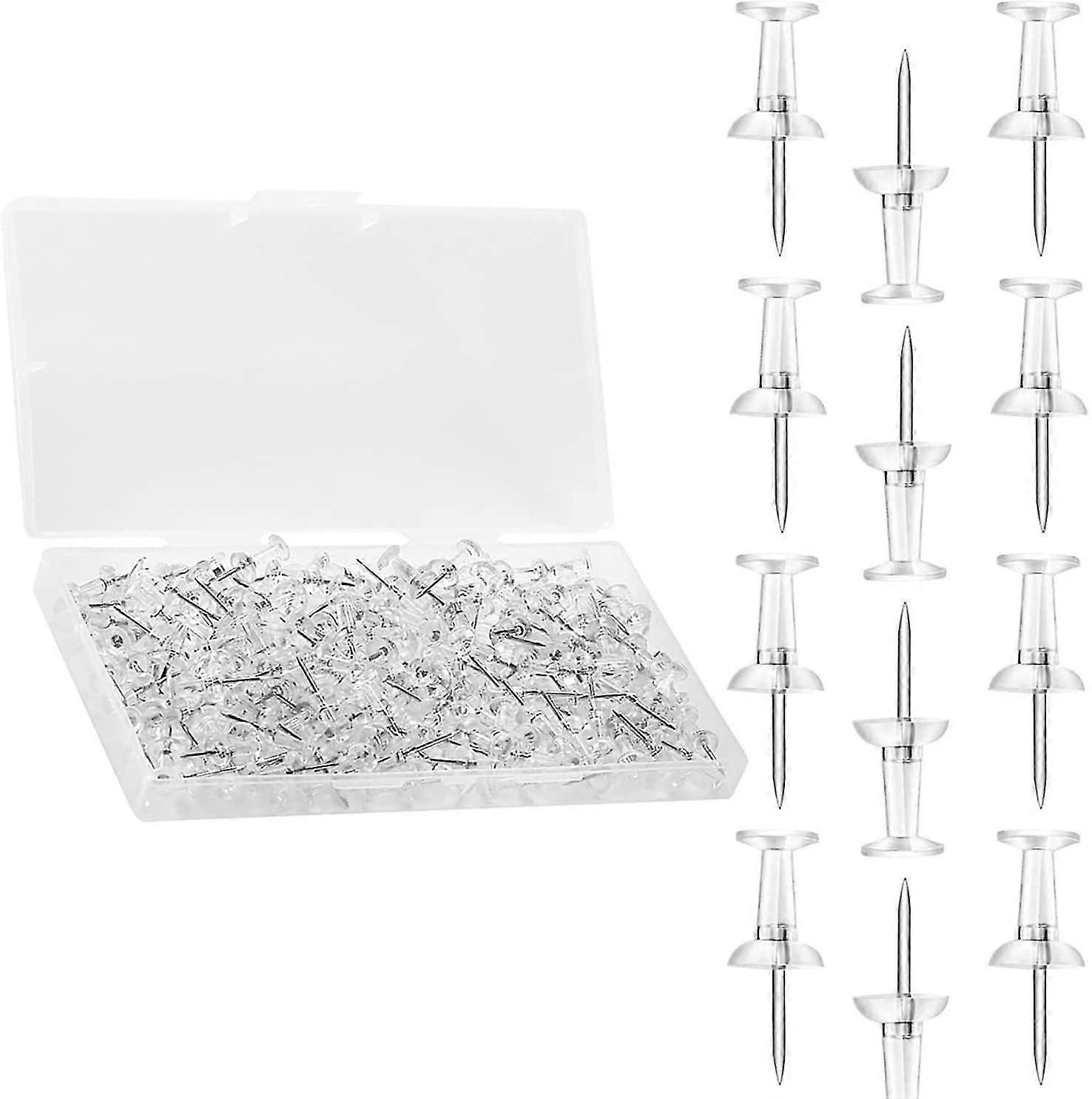 100 Pieces Transparent Push Pins, Wall Push Pin With Storage Case, Bulletin Board Push Pin