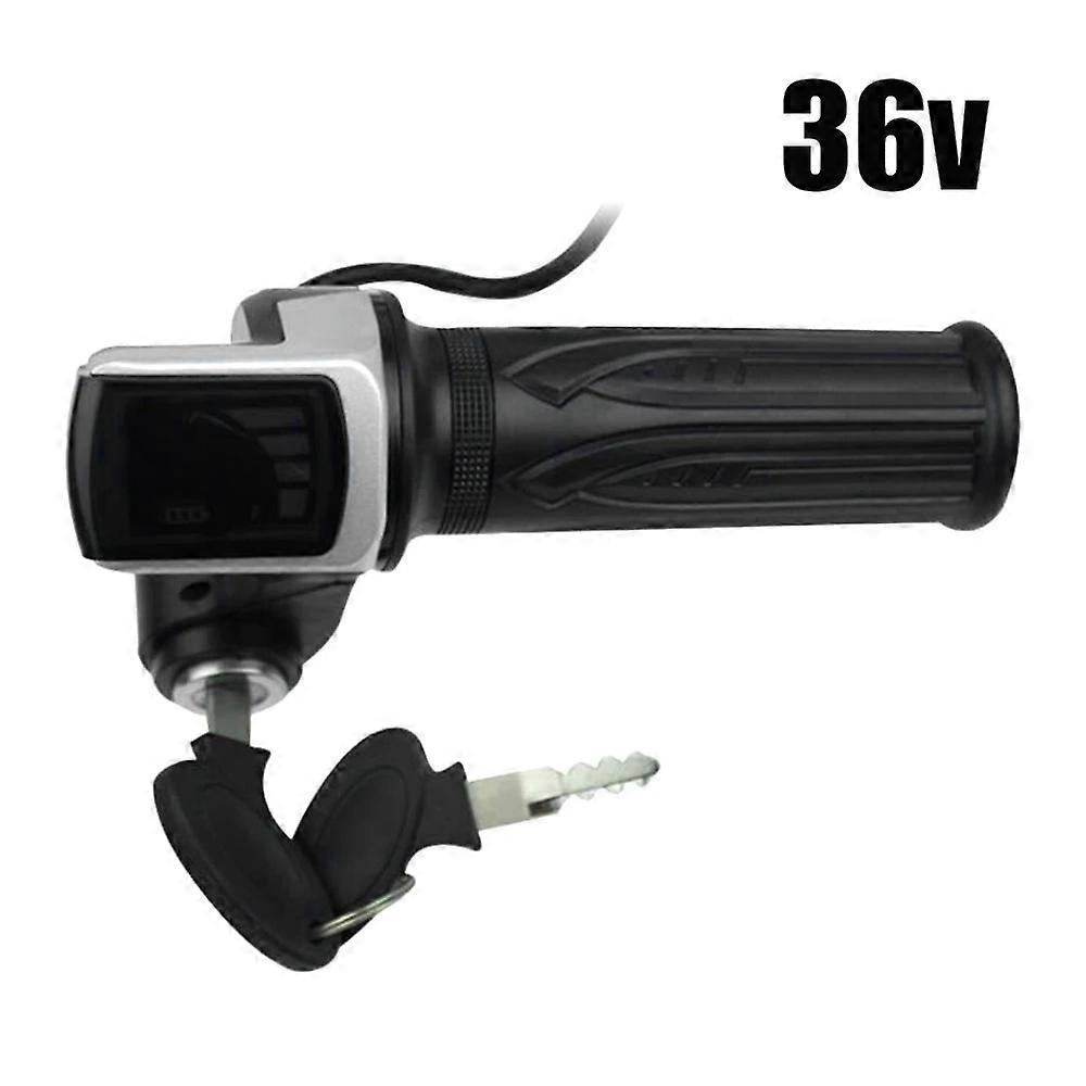 36V 48V 60V Electric Scooter Throttle Grip With Key Lock Power Indicator LCD Acceleration Handle For Electric Vehicle