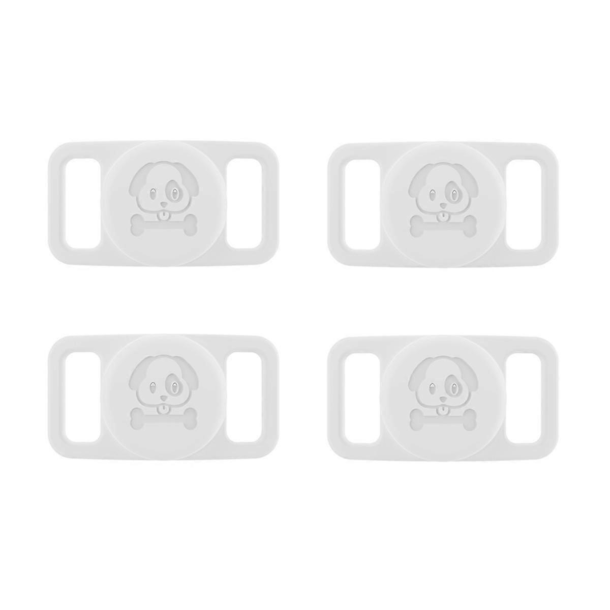 Pet Silicone Tracker Waterproof Protective Case for Pet Locator Anti-Lost Tracker (White)