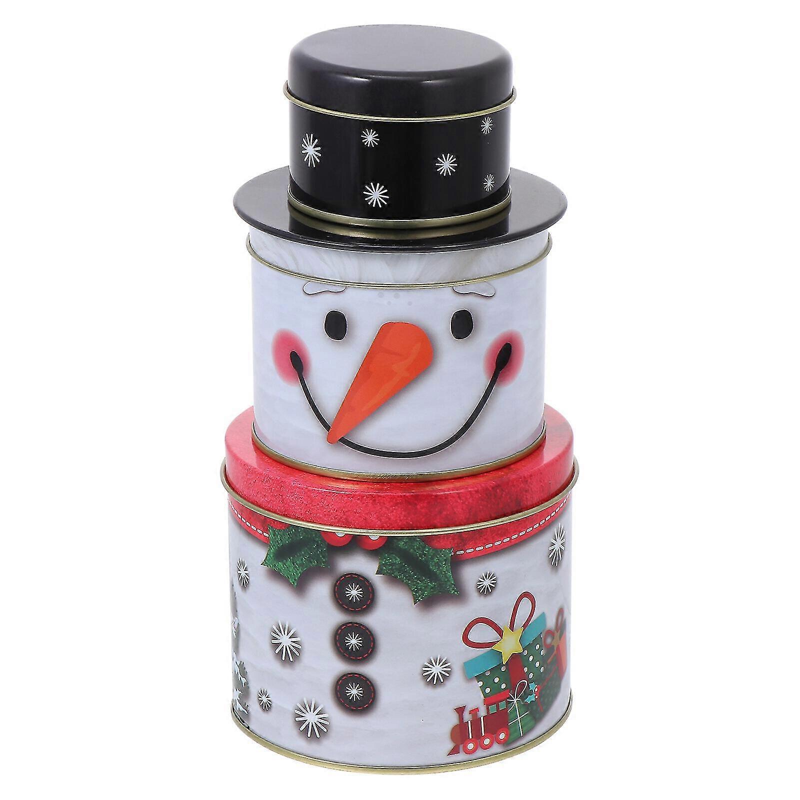 1Pc Christmas Candy Box with Three Layers Creative Tinplate Candy Gift Box