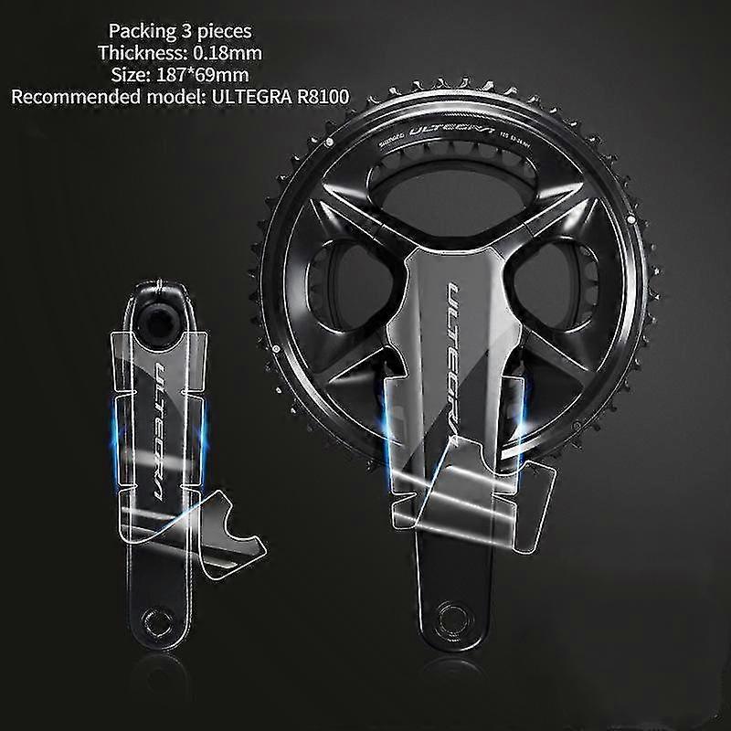 Red Road Bike Crank Protection Film Bicycle Pressure Plate Protection Sticker Invisible Crank Sticker (Special Compatible R8100 (Matte))