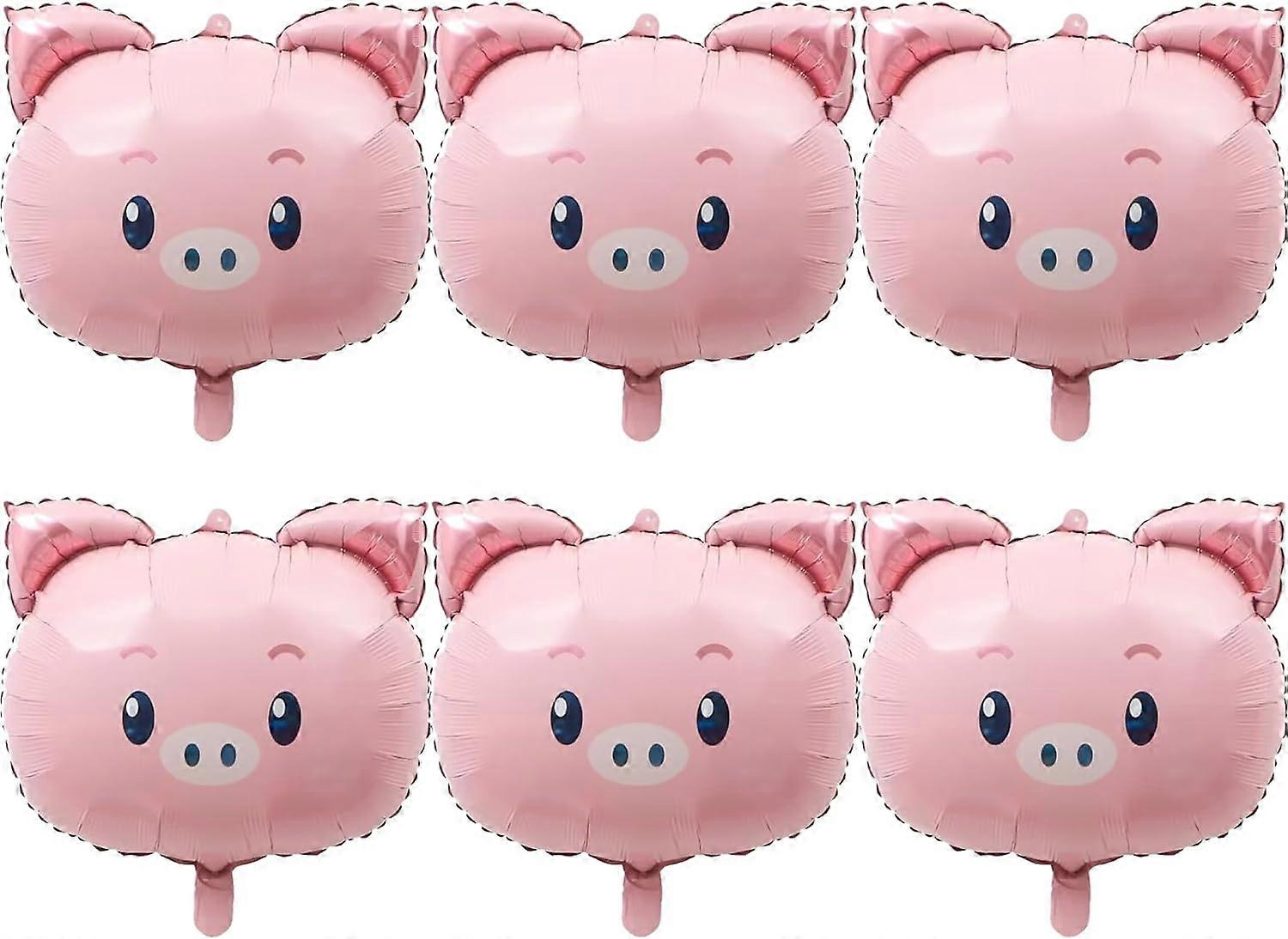 بالونات خنزير 6 قطع احباط خنجر الهيليوم على شكل حزب بالونات الكرتون خنزير غابة البالونات للغابة سفاري موضوع خلفية الاطفال