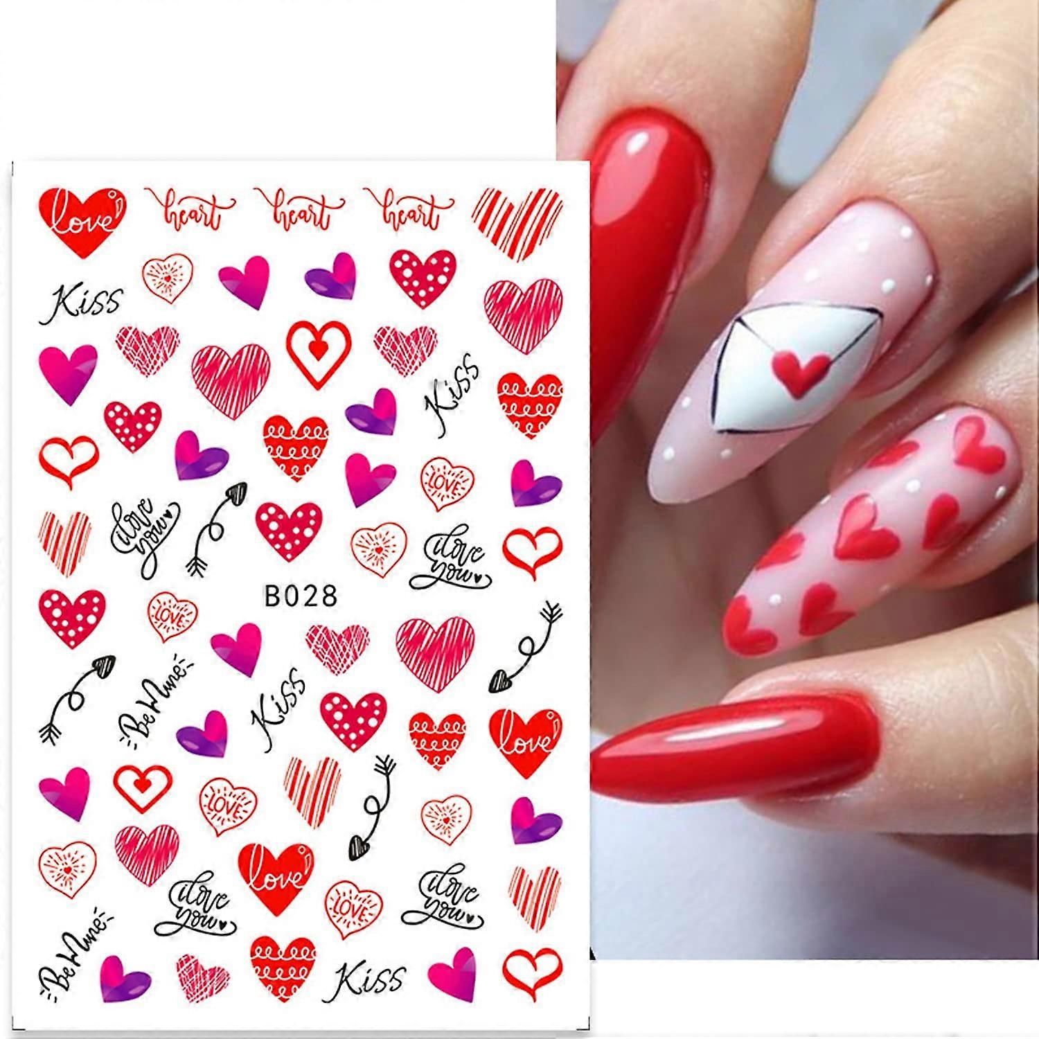 Stickers Autocollants Nail Art Pour Ongles - Motifs Chatons Et Cœurs - Neuf Emballé - Accessoire Manucure