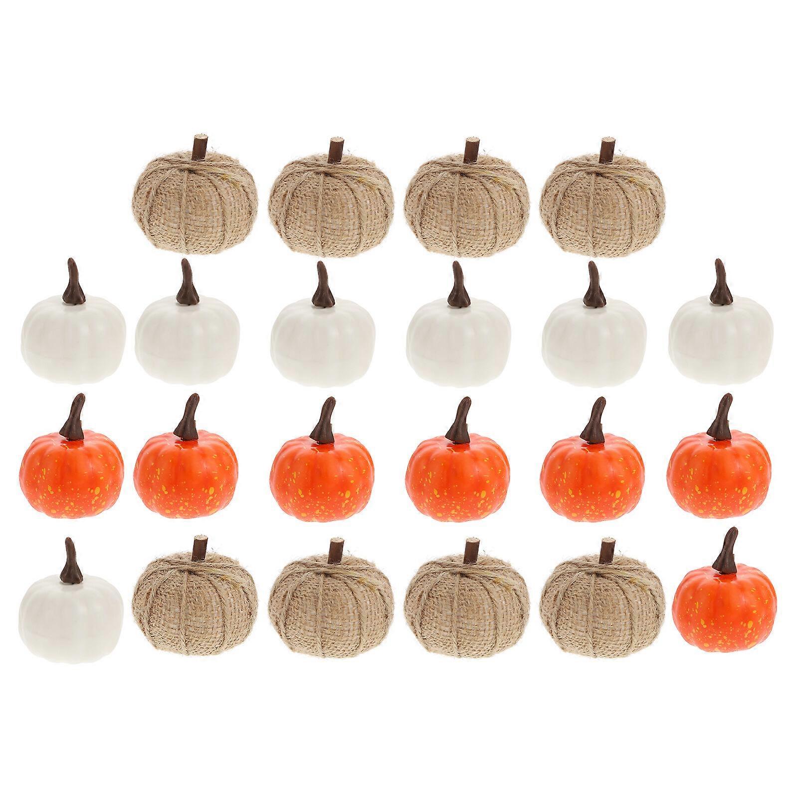 22pcs Artificial Pumpkin Decors Simulation Pumpkin Ornaments Foam Pumpkins