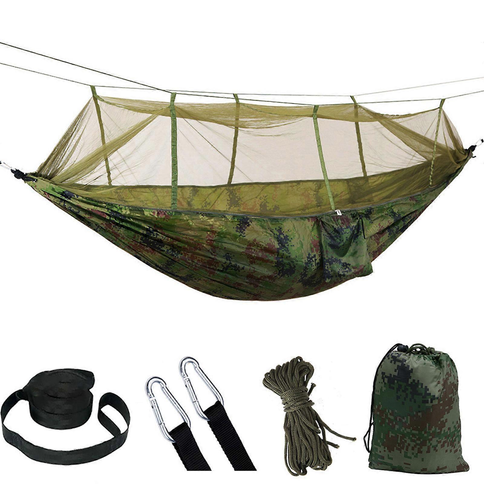 Mosquito Net Hammock Set Lightweigh Swing Hammocks Hanging Parachute for 2 Person Outdoor Camping Rest Pop-up