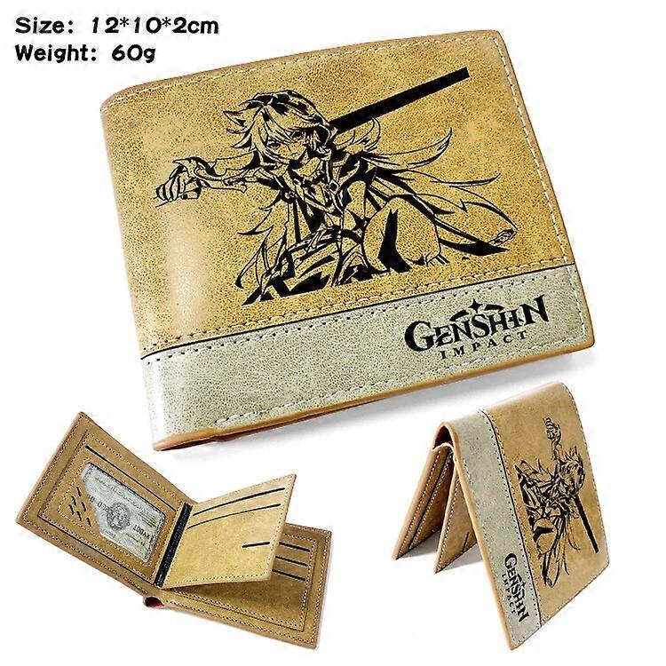 Game Genshin Impact Wallet Short Purse Student Whit Credit Card Holder Coin Pocket