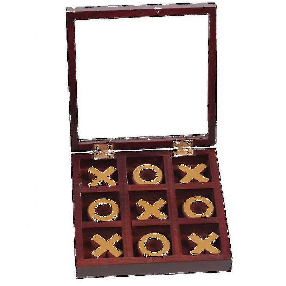 الخشب الصلب تيك تاك تو لعبة لوحية، ألعاب الأطفال1pcsbrown