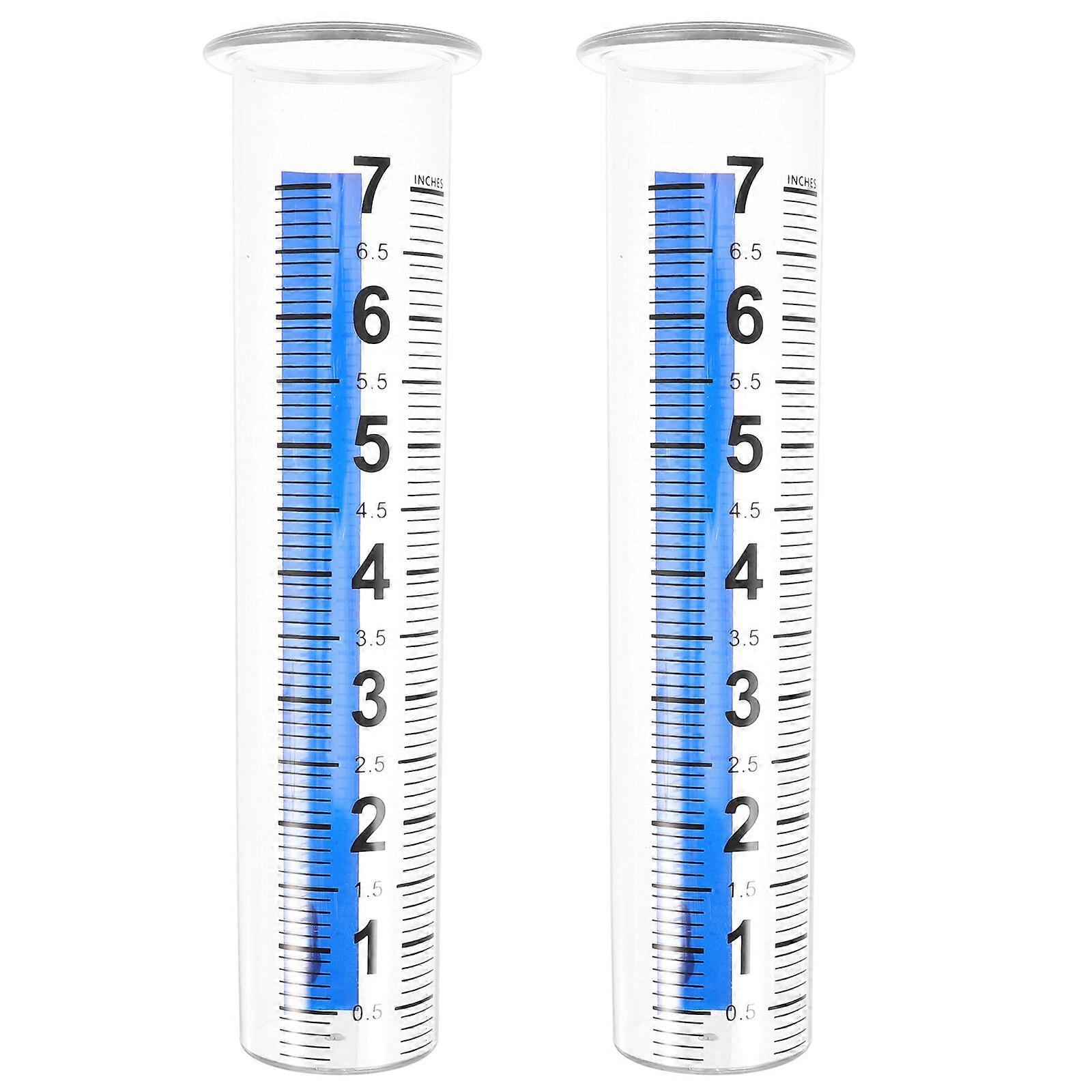 2Pcs Rain Gauge with Scale Transparent Rain Gauge Rain Measuring Tube Tool Outdoor Supply