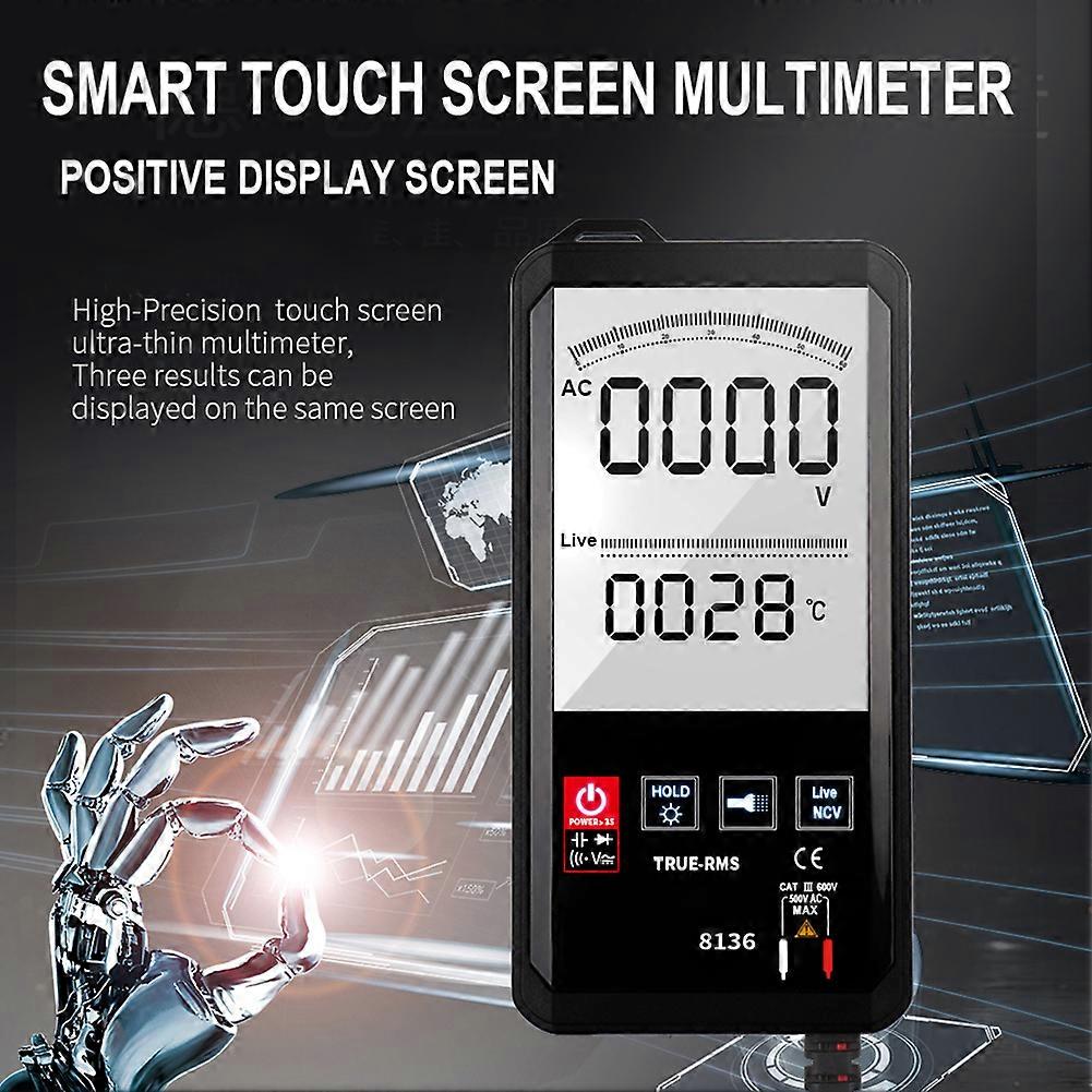100% New Upgraded Touch Screen Multimeter Automatic Digital 6000 Counts Intelligent Scanning AC Direct Current Measurement NCV True RMS Measurement